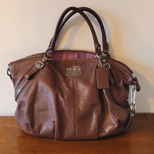 Brown leather Coach purse